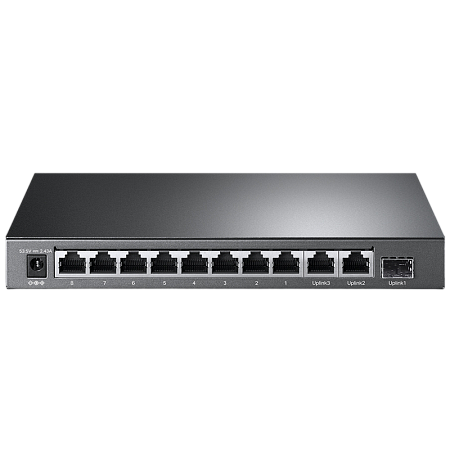 .8-port 10/100Mbps POE+ Switch TP-LINK "TL-SL1311MP", 8xPoE+ 2xGbE Ports, 124W Budget, SFP, Auto Rec