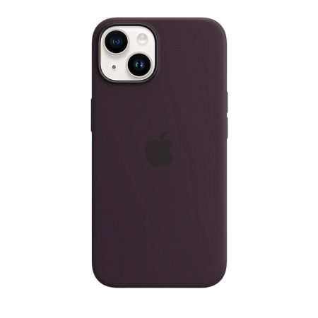 Чехол Apple iPhone 14 Silicone Case with MagSafe, Чёрно-фиолетовый