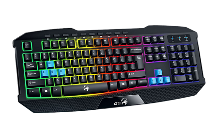 Gaming Keyboard Genius SCORPION K215, Multimedia, Spill-resistant, 7 color backlight, Black, USB