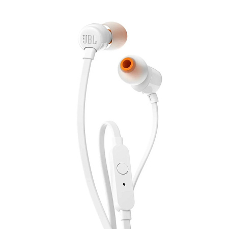 JBL Earphones 3.5mm with Mic Tune 110, White JBL Earphones 3.5mm with Mic Tune 110, White