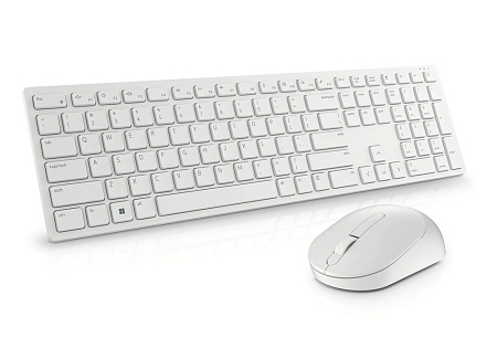 Wireless Keyboard & Mouse Dell KM5221W, Multimedia keys, 2.4Ghz, Russian, White