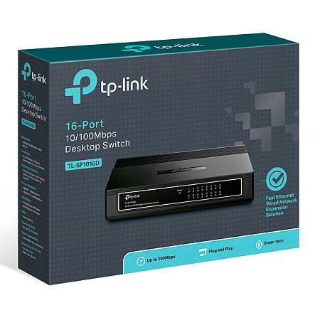 Сетевой коммутатор TP-LINK TL-SF1016D, 16x 10/100 Мбит/с