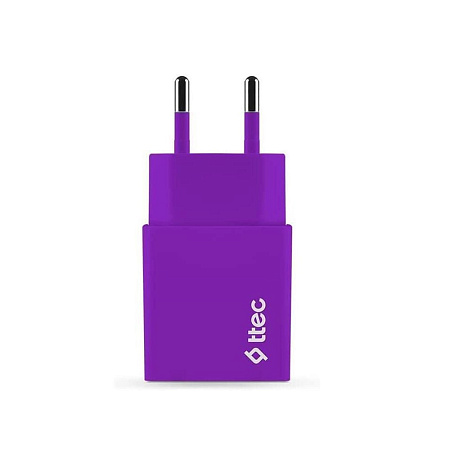 ttec Wall Charger with Cable USB to Micro USB 2.1A (1.2m) Smart Travel, Purple