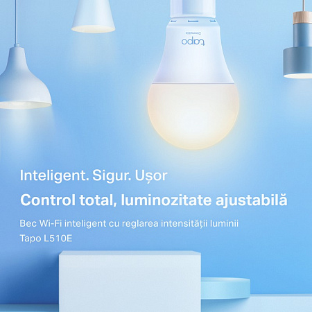 TP-LINK "Tapo L510E", Smart Wi-Fi LED Bulb with Dimmable Light, 2700K, 806lm
