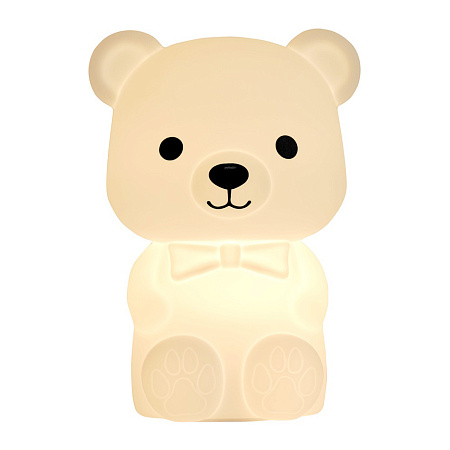 Cute Series Bear Silicone Night Light, White (Damaged Box)