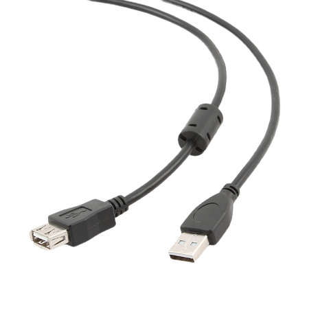 Адаптер USB Gembird CCF-USB2-AMAF-15, USB Type-A (F)/USB Type-A (M), 4,5м, Чёрный