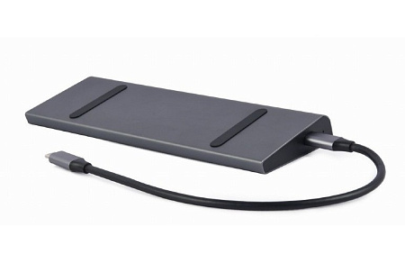 Docking Station Gembird A-CM-COMBO9-02, 3xUSB3.1, USB-C, HDMI, DP, VGA, LAN, 3.5mm, PD 87W, Metal ho