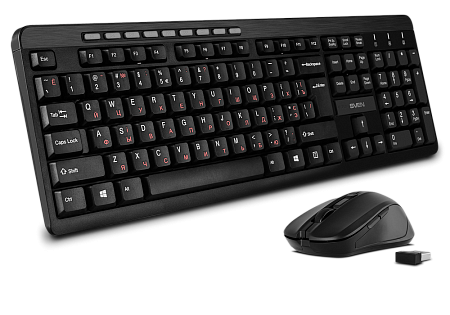 Wireless Keyboard & Mouse SVEN KB-C3400W, Multimedia, Splash proof, 1600 dpi, 6 buttons, Ambidextrou