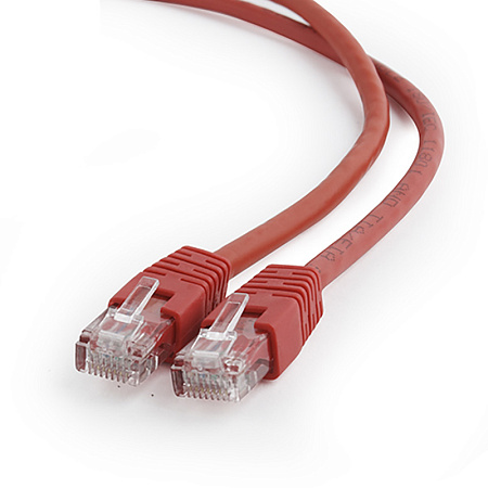 Patch Cord Cat.6U  0.5m, Red, PP6U-0.5M/R, Cablexpert, Stranded Unshielded