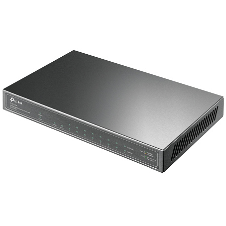 10-port 10/100/1000Mbps POE+ Switch TP-LINK "TL-SG1210P", 8 PoE+ ports, 63W Budget, SFP, Steel Case