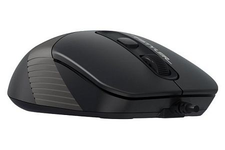 Mouse A4Tech FM10, 800-1600 dpi, 4 buttons, 108g, Ambidextrous, 4-Way Wheel, 1.5m, USB, Black/Grey