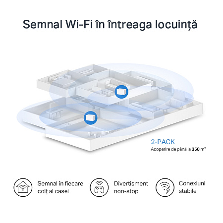 Whole-Home Mesh Dual Band Wi-Fi 6 System MERCUSYS, "Halo H70X(2-pack)", 1800Mbps, MU-MIMO,Gbit Ports