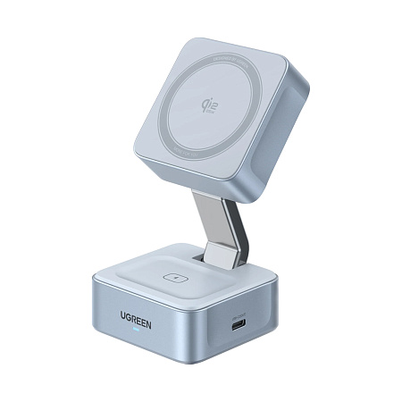 UGREEN MagFlow 2-in-1 Magnetic Wireless Charger Q2 25W, Blue