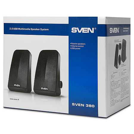 Speakers SVEN "380" Black, 5w, USB power / DC 5V Speakers SVEN "380" Black, 5w, USB power / DC 5V