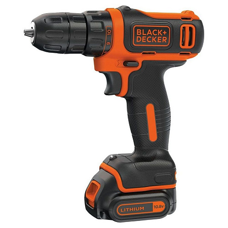 Drill/Driver Black+Decker (BDCDD12B-QW) 10.8V Li-Ion 2x1.5 Ah, LED, 0-550 rpm, 26 Nm