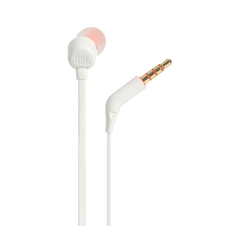 JBL Earphones 3.5mm with Mic Tune 110, White JBL Earphones 3.5mm with Mic Tune 110, White