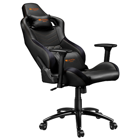 Gaming Chair Canyon Nightfall, Maximum load 150 kg, Headrest & Lumbar cushion, Black
