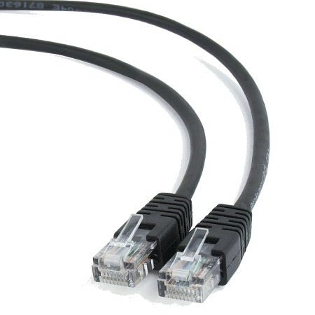  3m, Patch Cord  Black, PP12-3M/BK, Cat.5E, Cablexpert, molded strain relief 50u" plugs