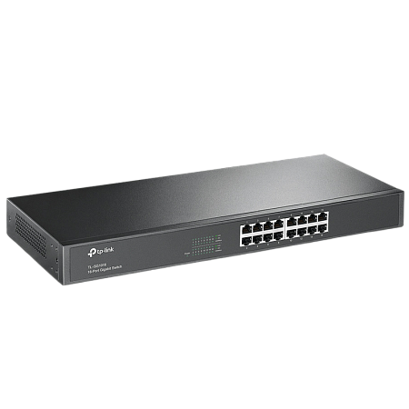 16-port 10/100/1000Mbps Switch TP-LINK "TL-SG1016", 1U 19" Rack Mount, Metal Case