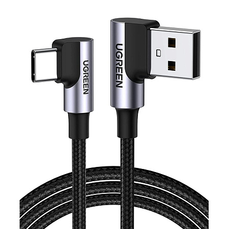UGREEN Cable USB to 90° Type-C 2.0 3A 36W 1M US385, Black