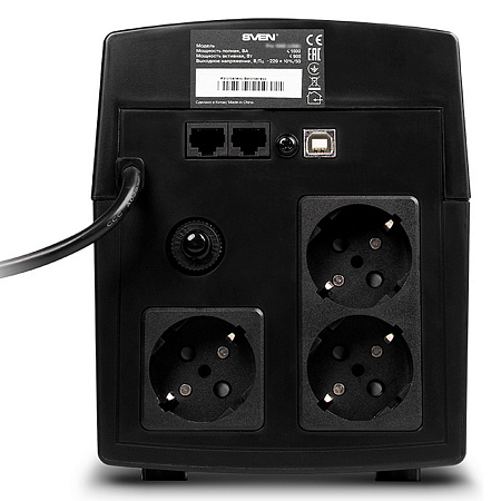 UPS SVEN Pro 1500, 1500VA/900W, Line Interactive, AVR, LCD, USB, RJ-45, 3xShuko Sockets