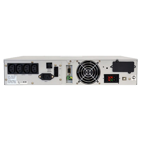UPS PowerCom VGD-2000RM 2000VA/1400W, On-Line, LCD,AVR,RJ45,USB,RS232,SNMP, 4xIEC, Ext. batt. conn