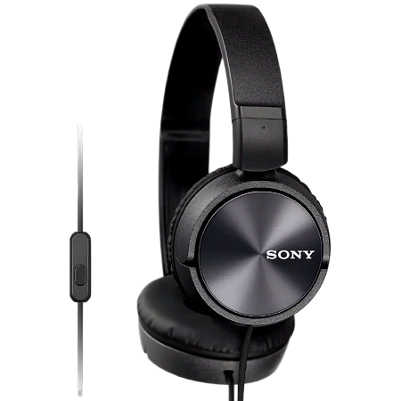 Headphones  SONY  MDR-ZX310APB, Mic on cable,  4pin 3.5mm jack L-shaped, Cable: 1.2m, Black