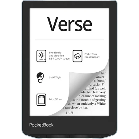 Электронная книга PocketBook Verse 629, Ярко-голубой, acer,asus,lenovo,hp,dell,планшеты,чехол для планшета, подставка для ноутбука, зарядка для ноутбука