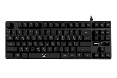Gaming Keyboard SVEN KB-G7400, TKL, Fn keys, Backlight, WinLock, 1.8m, USB, EN/RU, Black
