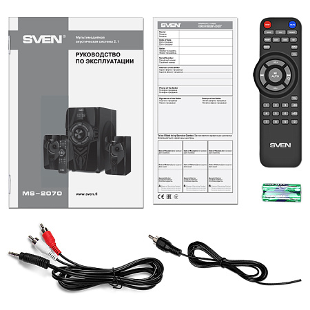 Speakers SVEN "MS-2070" SD-card, USB, FM, remote control, Bluetooth, Black, 60w/30w + 2x15w/2.1