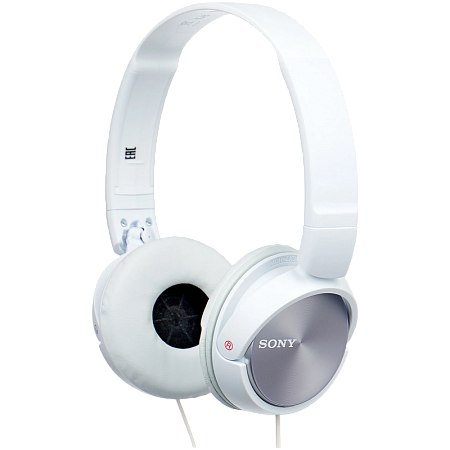 Headphones  SONY  MDR-ZX310AP, Mic on cable,  4pin 3.5mm jack L-shaped, Cable: 1.2m, White