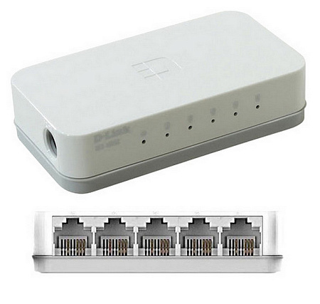 .5-port 10/100Mbps Desktop Switch D-Link "DES-1005C/A1A", Plastic Case