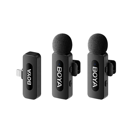 Портативный записывающий микрофон Boya BY-V2 V2.0, Беспроводной, Черный