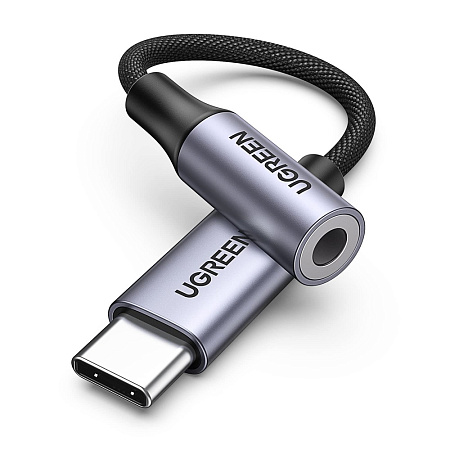 UGREEN Audio Adapter Type-C to 3.5mm Female 0.1M | AV161, Gray