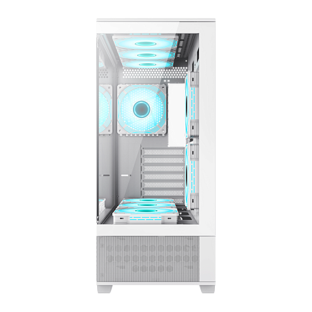 Case ATX GAMEMAX Vista AW, w/o PSU, 0.6mm, 6x120mm ARGB, ARGB Hub, RC, Front&Side Tempered Glass, 1x
