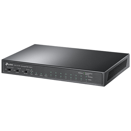.8-port 10/100Mbps POE+ Switch TP-LINK "TL-SL1311MP", 8xPoE+ 2xGbE Ports, 124W Budget, SFP, Auto Rec