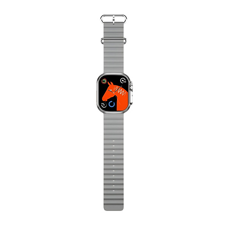 Charome Smart Watch HD Call T8s Ultra Max, With 2 Straps, Silver