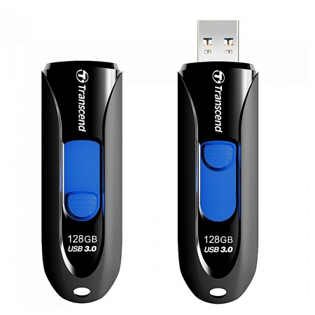 USB Flash накопитель Transcend JetFlash 790, 128Гб, Чёрный/Синий