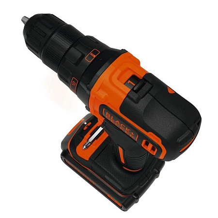 Drill/Driver Black+Decker (BDCDD186KB-QW) 18V Li-Ion 2x1.5 Ah + Kitbox, LED,2 Speed 0-1400 rpm, 30 N