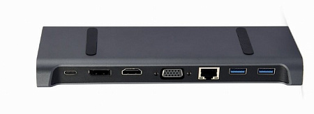 Docking Station Gembird A-CM-COMBO9-02, 3xUSB3.1, USB-C, HDMI, DP, VGA, LAN, 3.5mm, PD 87W, Metal ho