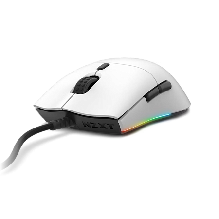 Gaming Mouse NZXT Lift, up to16k dpi, PixArt 3389, 6 buttons, Omron SW, RGB, 67g, 2m, USB, White