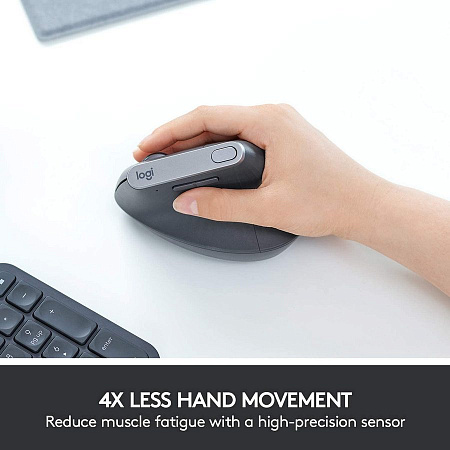 Wireless Mouse Logitech MX Vertical, 400-4000 dpi, 6 buttons, Ergonomic, 135g., 57° tilt, , 240mAh, 