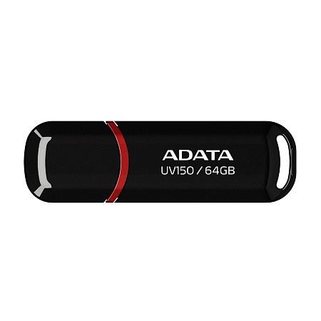 USB Flash накопитель ADATA UV150, 64Гб, Черный/Красный