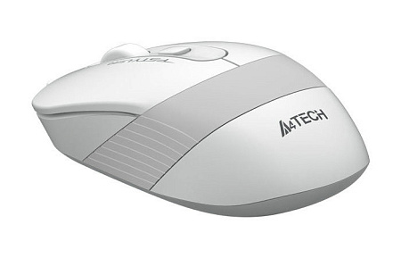 Mouse A4Tech FM10, 800-1600 dpi, 4 buttons, 108g, Ambidextrous, 4-Way Wheel, 1.5m, USB, White/Grey