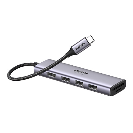 UGREEN Docking Station 6in1 USB-C to 1*HDMI 4K@60Hz + 3*USB-A3.0 + 1*SD + 1*TF | CM511, Gray