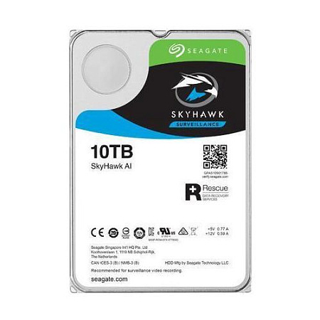 3.5" HDD 10.0TB-SATA- 256MB Seagate  " SkyHawk AI Surveillance (ST10000VE001)"