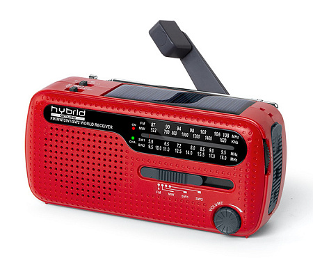 MUSE MH-07 RED, Tuner FM, Clocks, Cranking Dynamo, Solar Power, RED