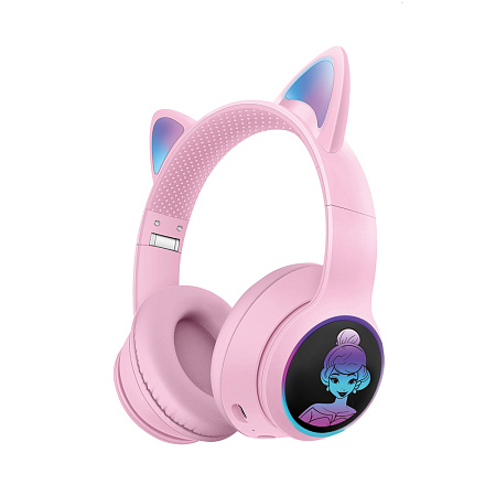 Musen Wireless Kids Headphones on ear LK-032 Princess (Cat Ears), Pink Musen Wireless Kids Headphones on ear LK-032 Princess (Cat Ears), Pink