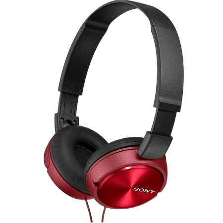 Headphones  SONY  MDR-ZX310APR, Mic on cable,  4pin 3.5mm jack L-shaped, Cable: 1.2m, Red