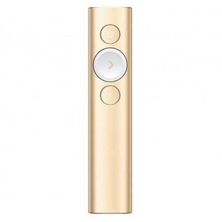 Presenter Logitech Spotlight, 3 buttons, Range: 30m, Bluetooth/2.4 Ghz, 85 mAh, Gold